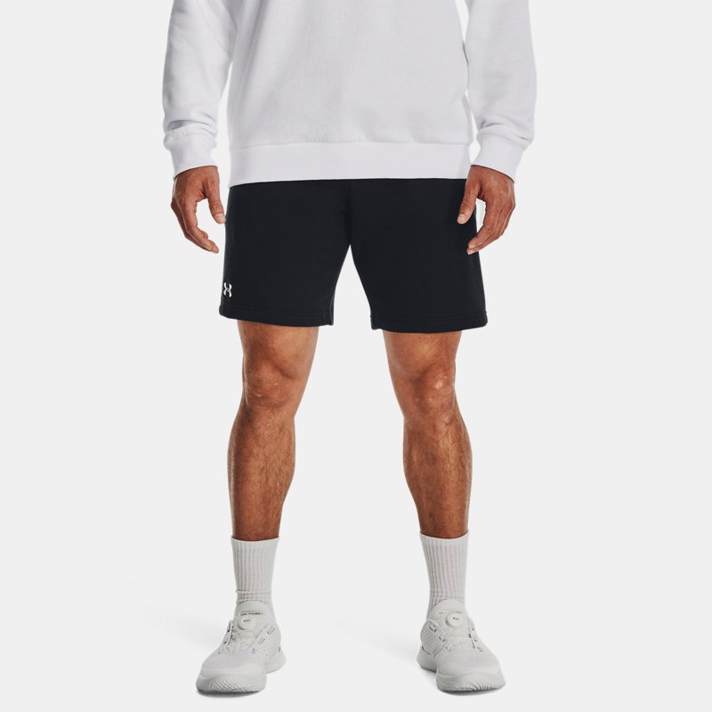 Shorts Under Armour Rival Fleece da uomo Nero / Bianco 3XL